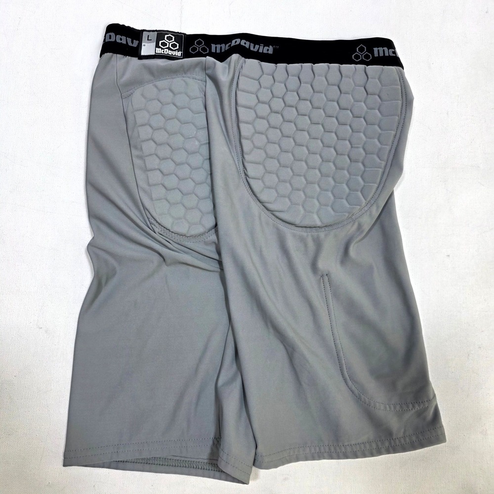 McDavid Padded Compression Shorts Mens Large Gray HexPad Protective Gear Hip